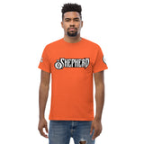 The Shepherd with sleeve logos (Scout Comics and The Staff) Men's classic tee