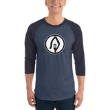3/4 sleeve raglan shirt with Shepherd Staff logo
