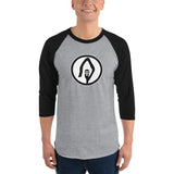 3/4 sleeve raglan shirt with Shepherd Staff logo