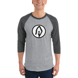 3/4 sleeve raglan shirt with Shepherd Staff logo