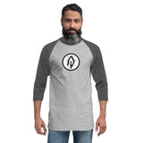 3/4 sleeve raglan shirt with Shepherd's Staff aflame