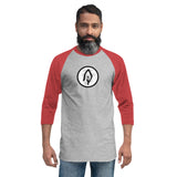 3/4 sleeve raglan shirt with Shepherd's Staff aflame