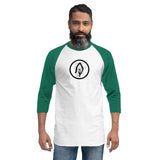 3/4 sleeve raglan shirt with Shepherd's Staff aflame